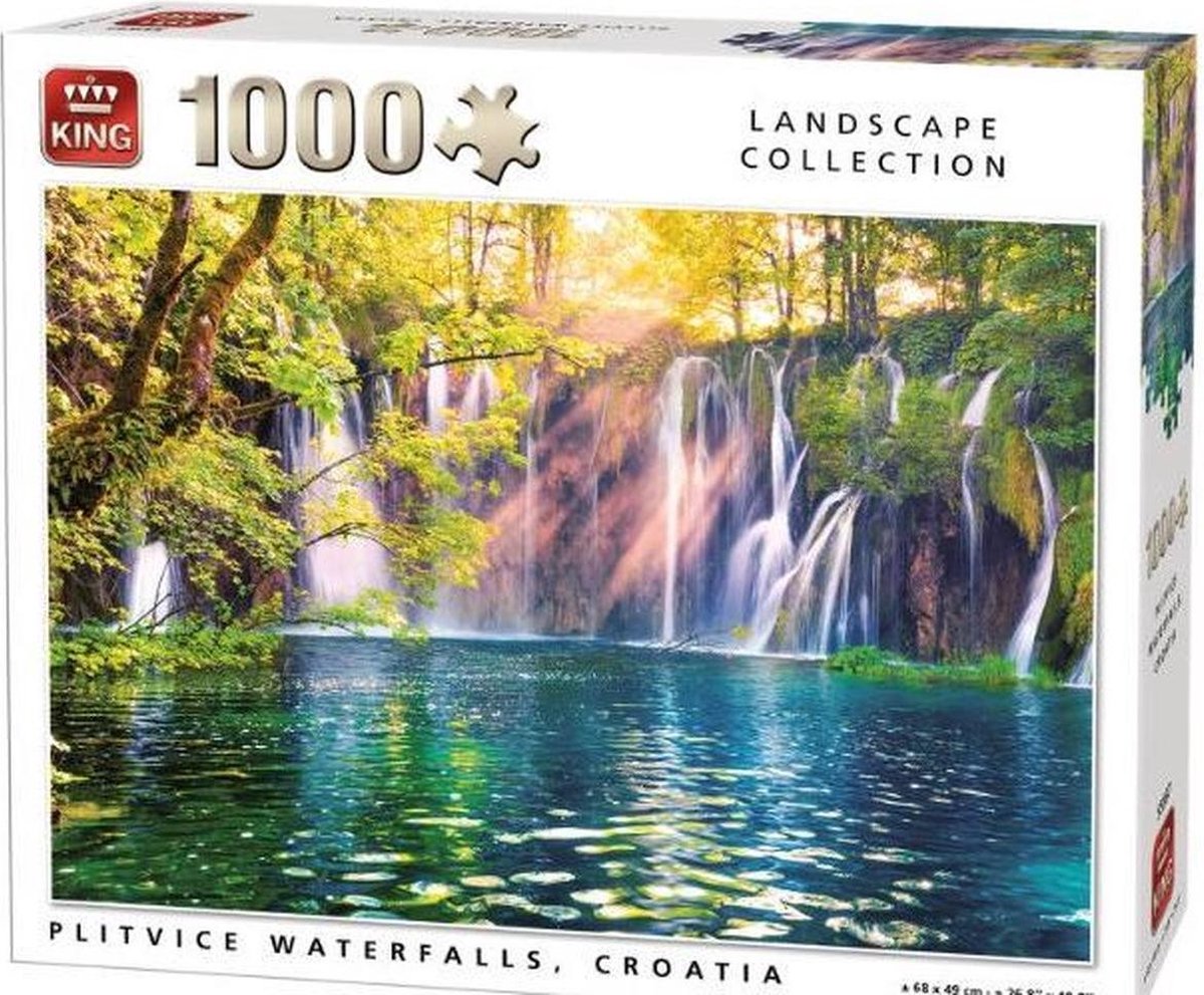 Puzzel 1000 stuks - Plitvice Waterfalls Croatia | Plitvice watervallen Kroatie - Landscape Collection (68 x 49 cm)